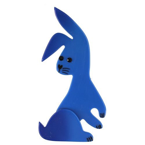Cobalt Blue Lulu Rabbit Brooch - Galalith – Vintage Jewelry - handcrafted by Pavone by Pavone