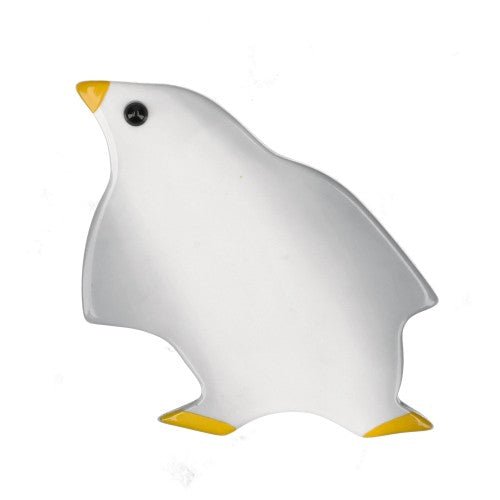 Grey and White Penguin Brooch (Mini Brooch) - Galalith – Vintage Jewelry - handcrafted by Pavone by Pavone