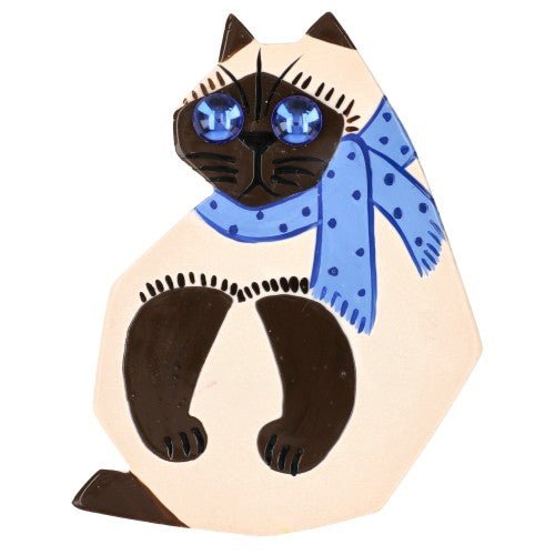 Beige Siamese Sapphire Brooch - Galalith – Vintage Jewelry - handcrafted by Pavone by Pavone