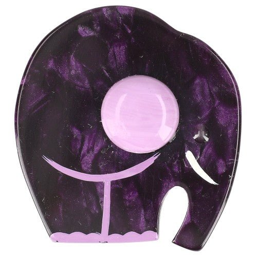 Purple Mini Alphonse Elephant Brooch with a Lilac Ear (Mini Brooch) - Galalith – Vintage Jewelry - handcrafted by Pavone by Pavone