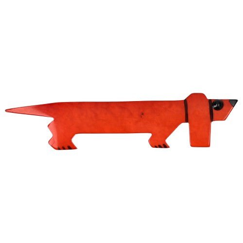 Red Basset Dog Brooch - Galalith – Vintage Jewelry - handcrafted by Pavone by Pavone