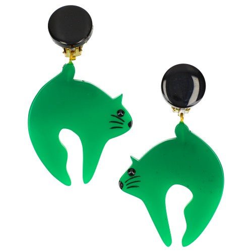 Mint Green Sissi Cat Earrings - Galalith – Vintage Jewelry - handcrafted by Pavone by Pavone