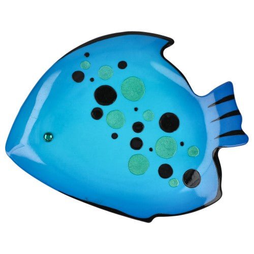 Ocean Blue Loulou Fish Brooch with Dots - Galalith – Vintage Jewelry - handcrafted by Pavone by Pavone