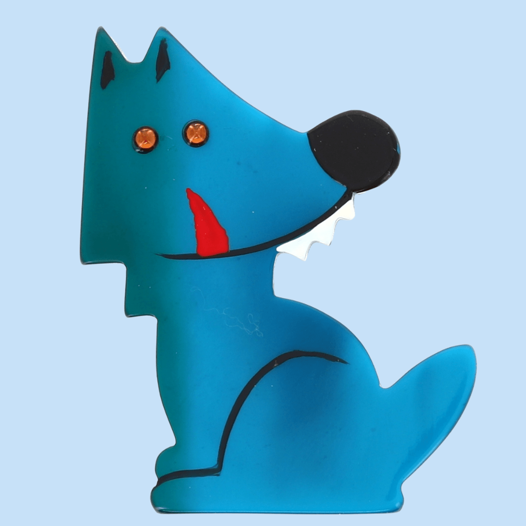 Ocean Blue Werewolf (Small Size) - Galalith – Vintage Jewelry - handcrafted by Pavone by Pavone
