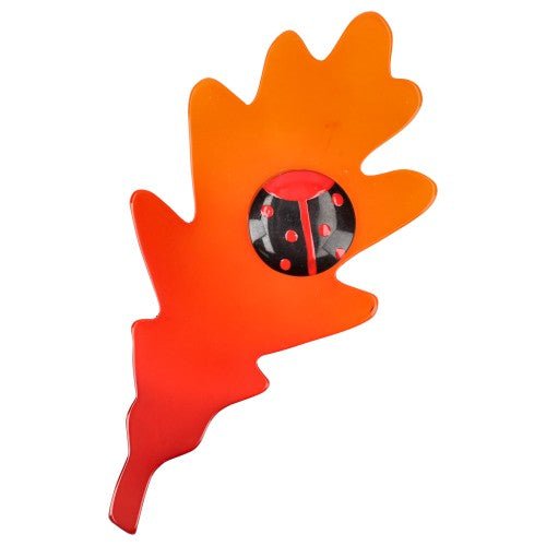 Orange Oak Leaf Brooch - Galalith – Vintage Jewelry - handcrafted by Pavone by Pavone