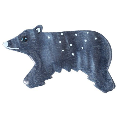 Denim Blue Canada Bear Brooch (Mini Brooch) - Galalith – Vintage Jewelry - handcrafted by Pavone by Pavone