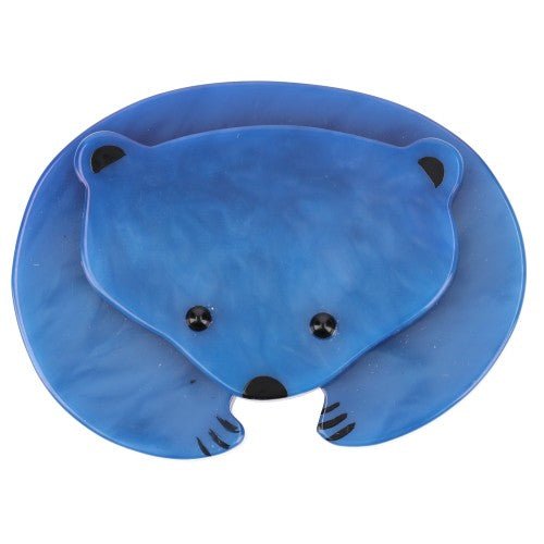 Sapphire Blue Polar Bear Brooch - Galalith – Vintage Jewelry - handcrafted by Pavone by Pavone