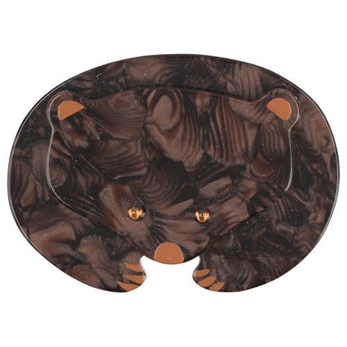 Chocolate Dapple Brown Polar Bear Brooch - Galalith – Vintage Jewelry - handcrafted by Pavone by Pavone