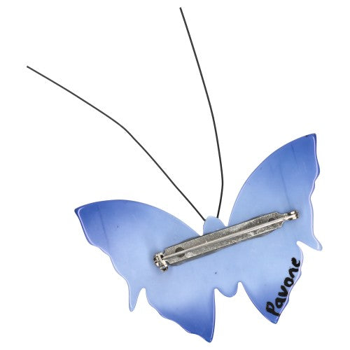 Light Blue Butterfly Brooch back Side
