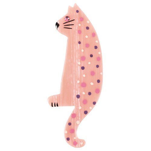 Pearly Light Pink Guilou Cat Brooch - Galalith – Vintage Jewelry - handcrafted by Pavone by Pavone