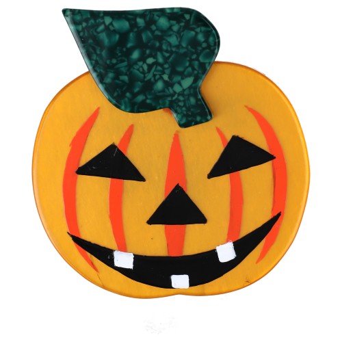 Pearly Tangerine Pumpkin Brooch - Galalith – Vintage Jewelry - handcrafted by Pavone by Pavone