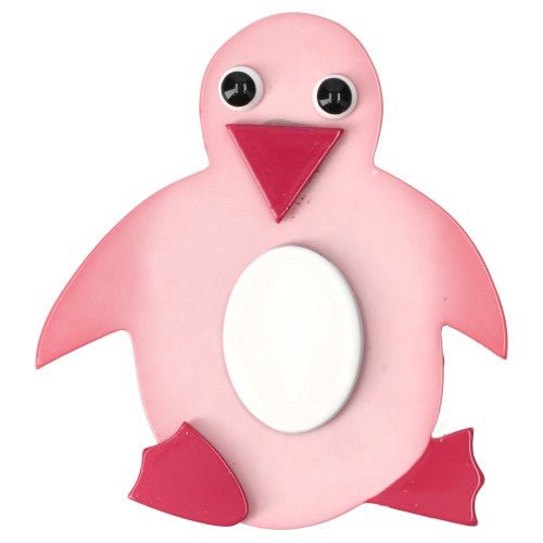 Light Pink and White Crystal Penguin Brooch - Galalith – Vintage Jewelry - handcrafted by Pavone by Pavone
