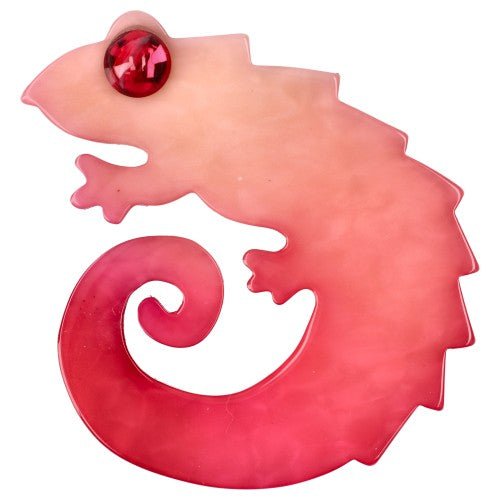 Pink Camaieu Chameleon Brooch - Galalith – Vintage Jewelry - handcrafted by Pavone by Pavone