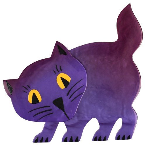 Purple Amazed Cat Brooch - Galalith – Vintage Jewelry - handcrafted by Pavone by Pavone