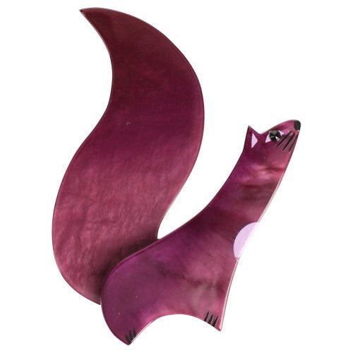 Purple Plum Cassegrain Squirrel Brooch (large one) - Galalith – Vintage Jewelry - handcrafted by Pavone by Pavone
