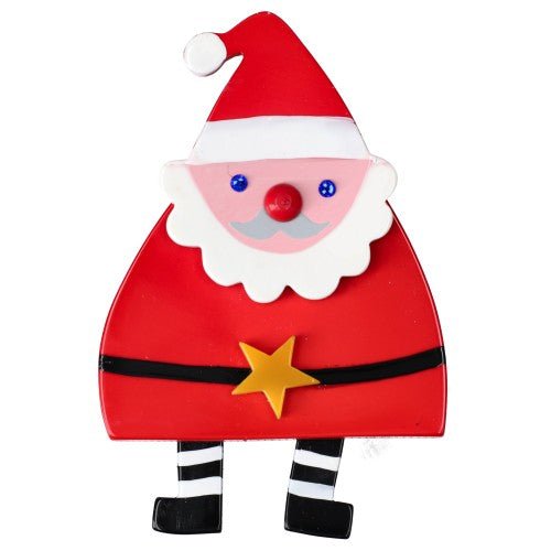 Red and Black Santa Claus Brooch - Galalith – Vintage Jewelry - handcrafted by Pavone by Pavone