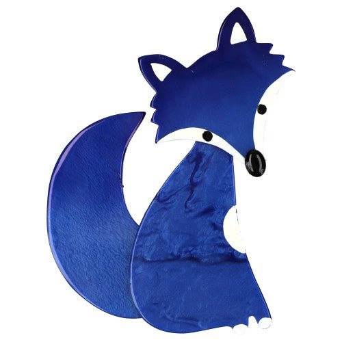 Sapphire Blue Ladyfox Fox Brooch (Right) - Galalith – Vintage Jewelry - handcrafted by Pavone by Pavone