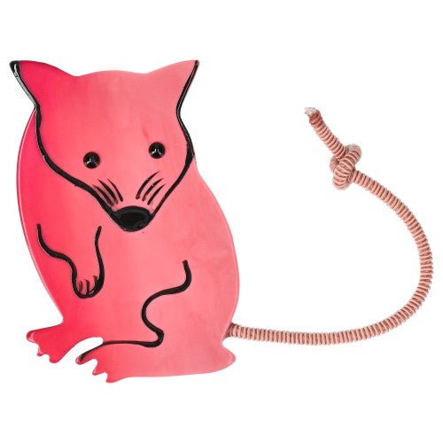 Candy Pink Kiki Mouse Brooch (Small Size) - Galalith – Vintage Jewelry - handcrafted by Pavone by Pavone