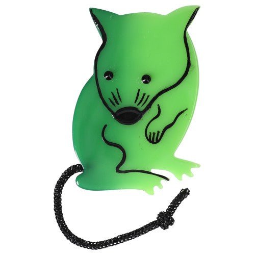 Green Kiki Mouse Brooch (Small Size) - Galalith – Vintage Jewelry - handcrafted by Pavone by Pavone