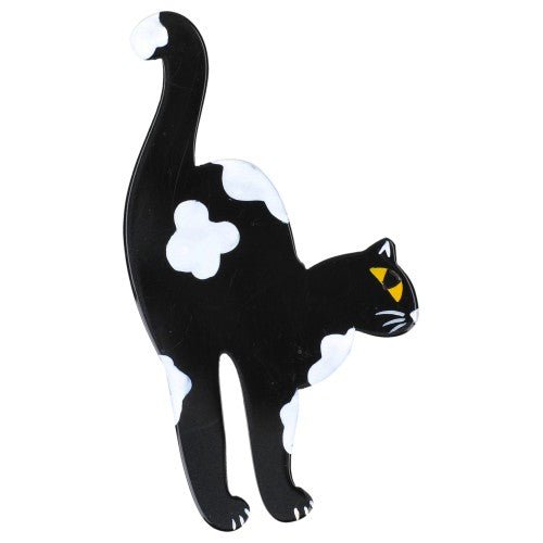 Starsky Version Black and White Cat Brooch (small size) - Galalith – Vintage Jewelry - handcrafted by Pavone by Pavone