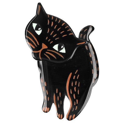 Sweety Black and Ginger Cat Brooch - Galalith – Vintage Jewelry - handcrafted by Pavone by Pavone