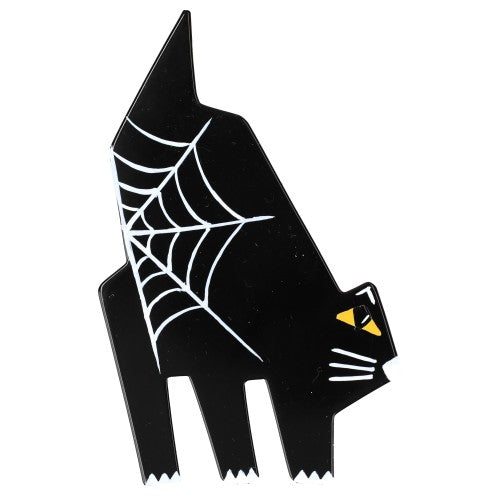 Black and White Halloween Tango Cat Brooch