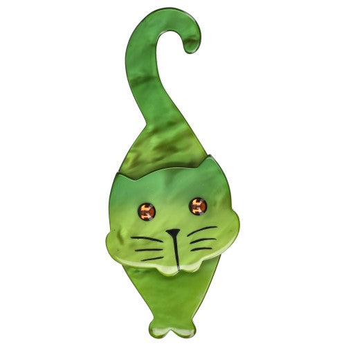 Laurel Green Tintin Cat Brooch