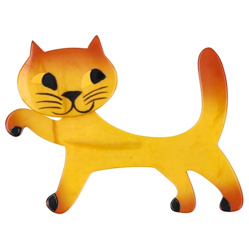Yellow Titi Cat Brooch
