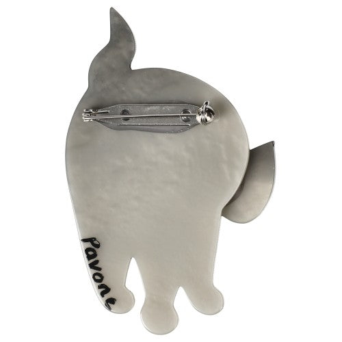 Light Grey Marimekko Titus Cat Brooch back side