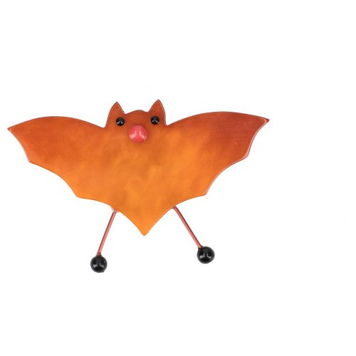 Orange Bat Brooch