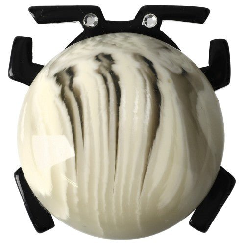 White Beetle Brooch - Galalith – Vintage Jewelry - handcrafted by Pavone by Pavone