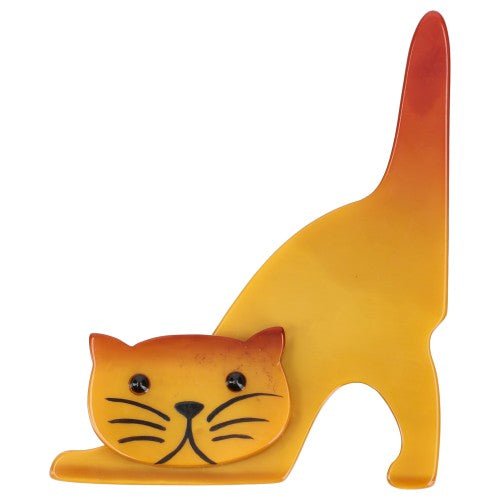 Yellow Nino Cat Brooch - Galalith – Vintage Jewelry - handcrafted by Pavone by Pavone