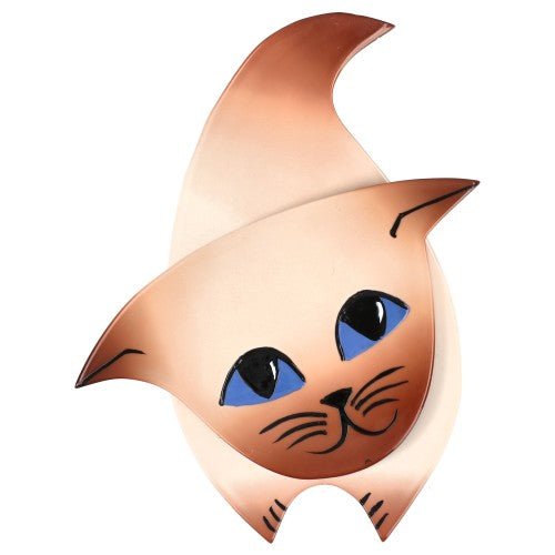 Siamese Zorro Cat Brooch - Galalith – Vintage Jewelry - handcrafted by Pavone by Pavone
