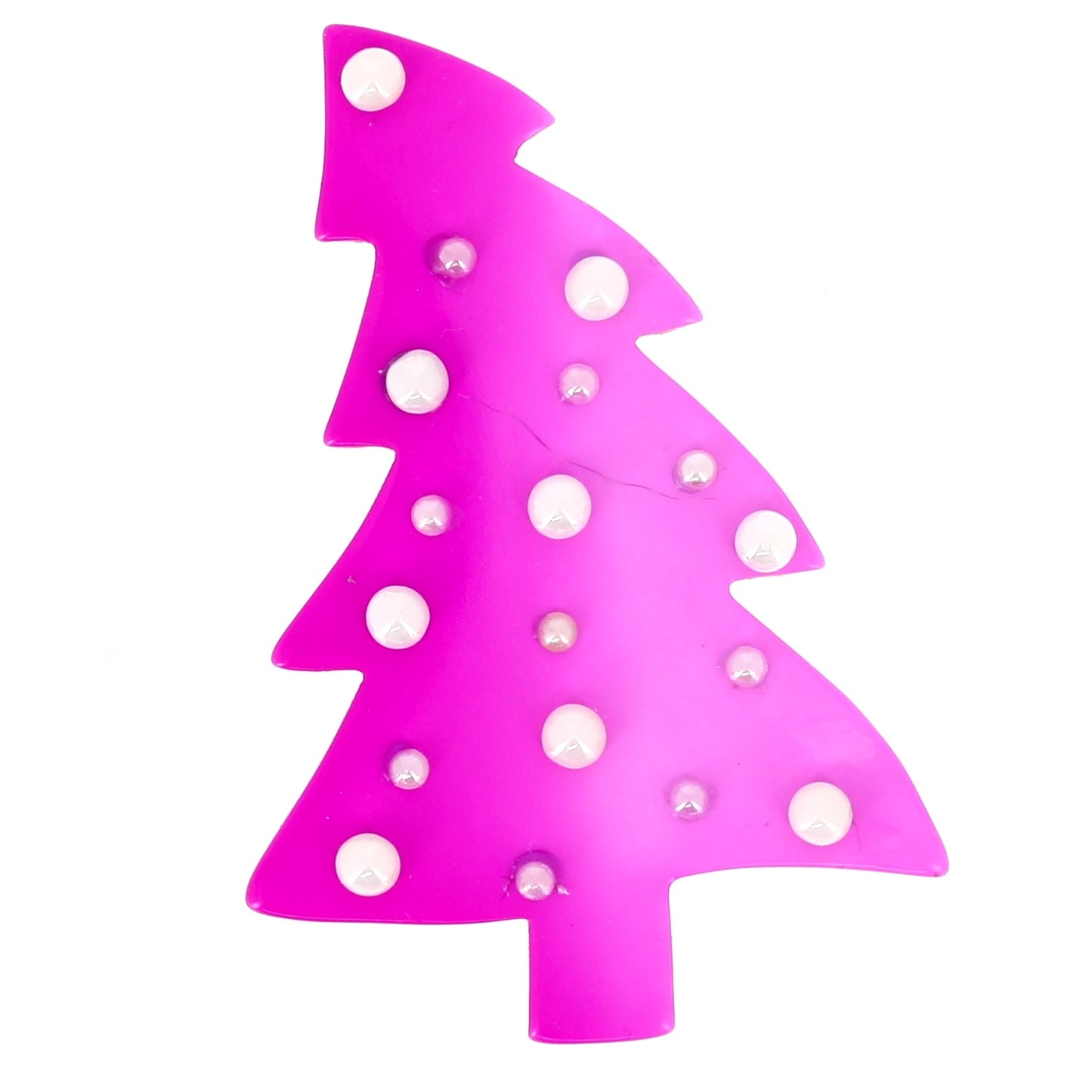 Cyclamen Pink Pearl Christmas Tree Brooch - Galalith – Vintage Jewelry - handcrafted by Pavone by Pavone
