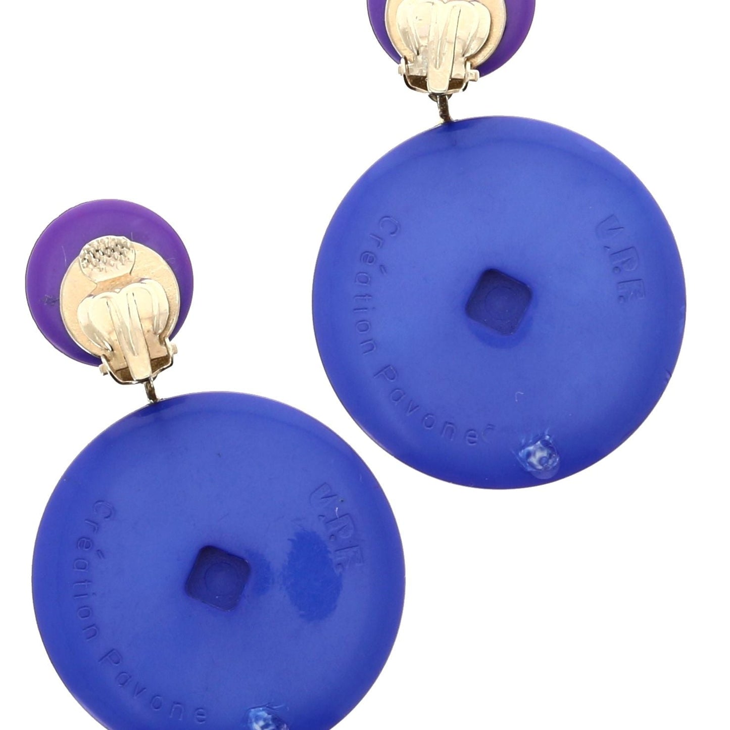 Earrings breeds of cats on blue - Galalith – Vintage Jewelry - handcrafted by Pavone by Pavone