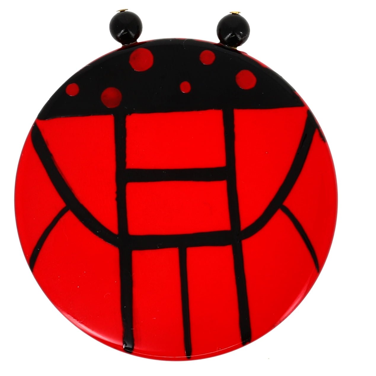 Red Art Nouveau Ladybug Brooch - Galalith – Vintage Jewelry - handcrafted by Pavone by Pavone