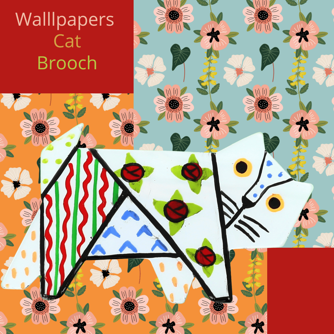 White Wallpapers Cat Brooch - Galalith – Vintage Jewelry - handcrafted by Pavone by Pavone