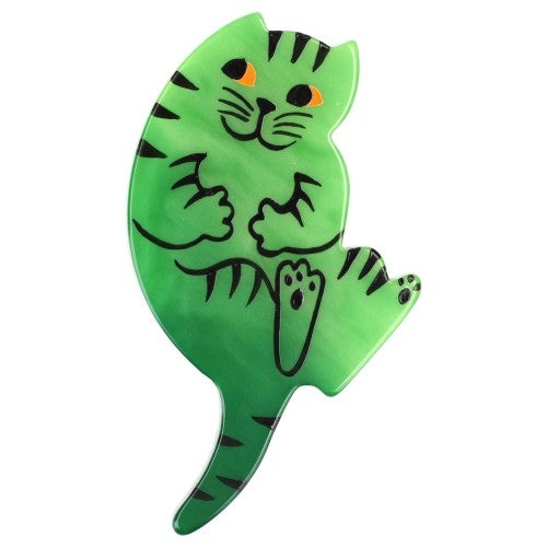 Green Tabby B7 Cat Brooch (right)