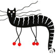 Black Dodelino Cat Brooch