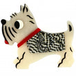 White, Checkered and Red Jano Dog Brooch