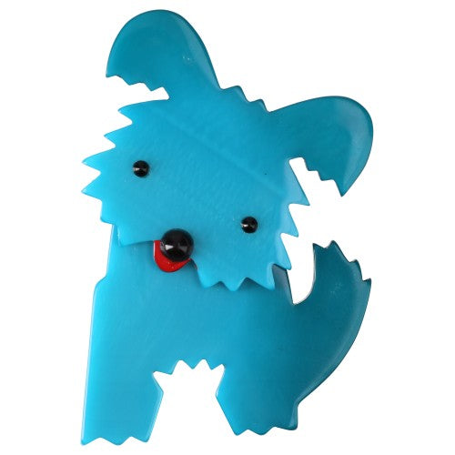 Turquoise Bobby Dog Brooch