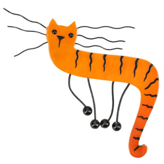 Orange Dodelino Cat Brooch - Galalith – Vintage Jewelry - handcrafted by Pavone by Pavone