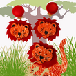 Lion Leo Brooch and Earrings (set)