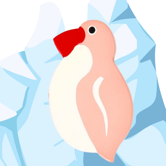 Pink, White and Red Penguin Brooch