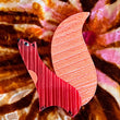 Small Pearly orange and pearly red Cassegrain Squirrel Brooch