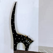 Black Pointed tail Cat Brooch