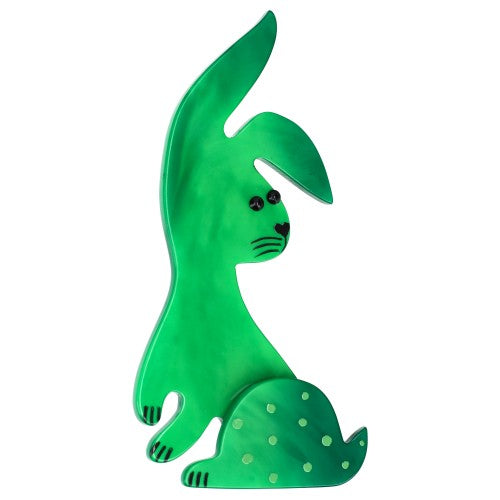  Green with Polka Dots Lulu Rabbit Brooch