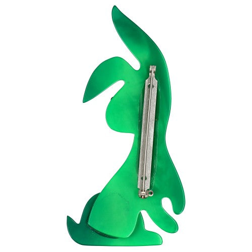  Green with Polka Dots Lulu Rabbit Brooch back side