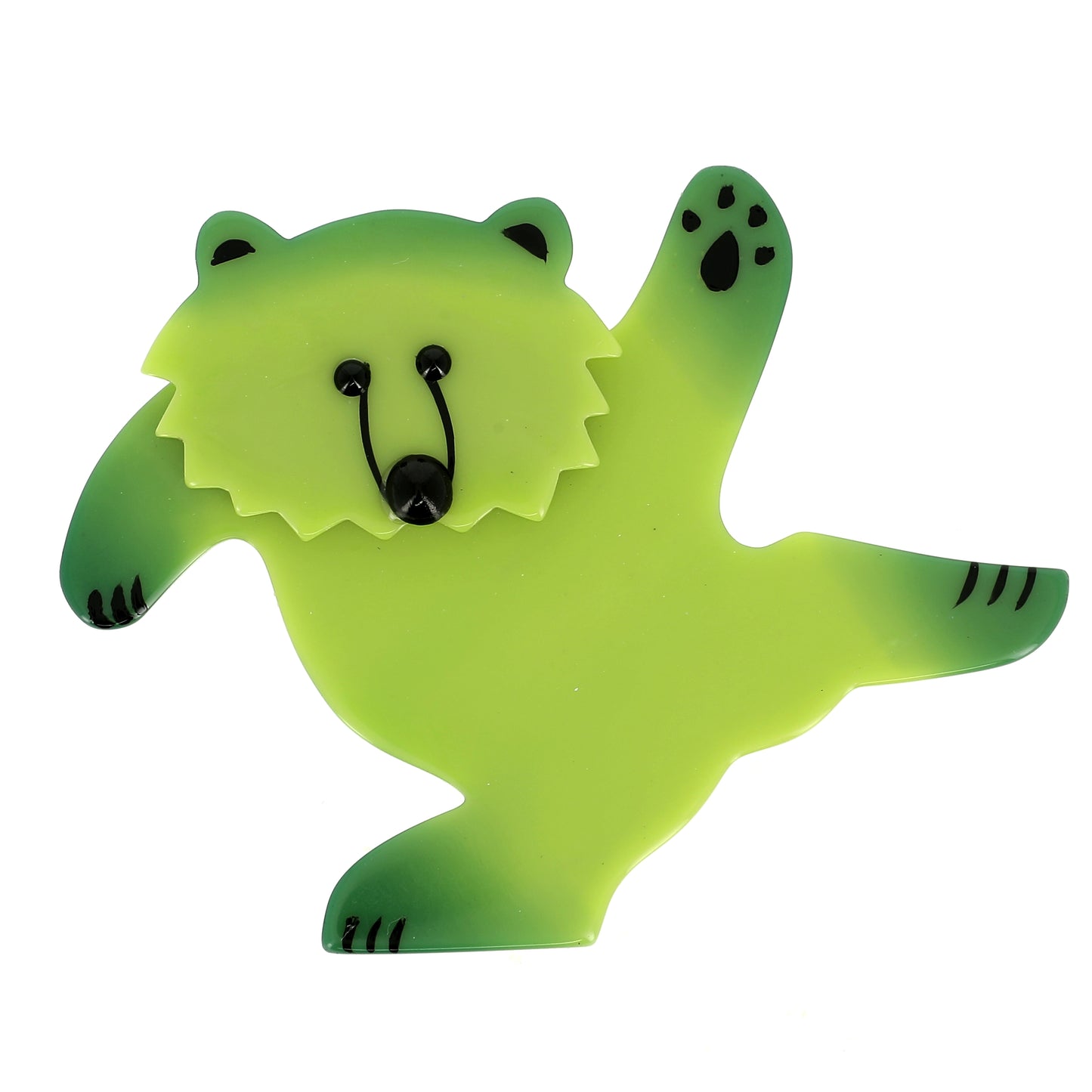 Anise Green Dancing Bear Brooch