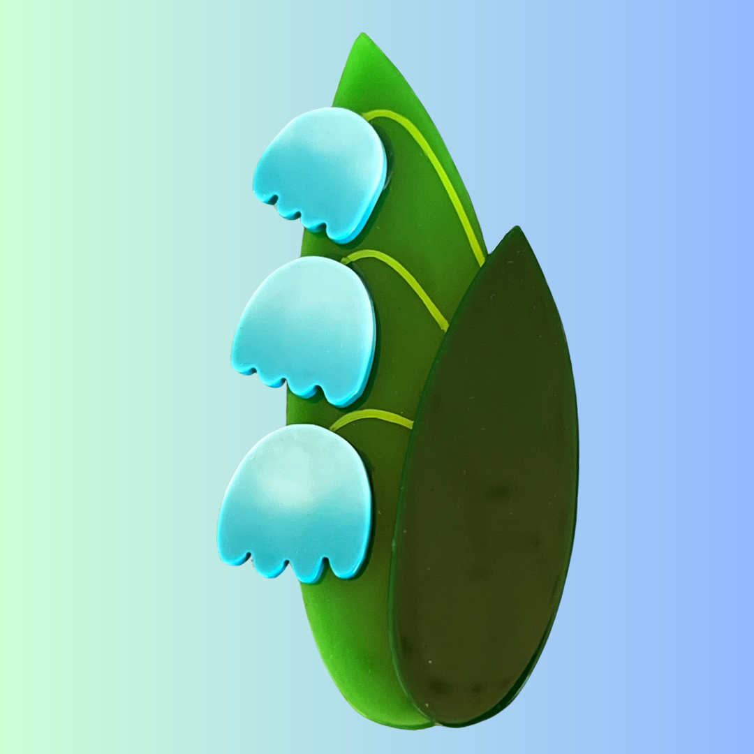 Aquamarine Lily of the Valley Flower Brooch (aquamarine, apfel, fir)